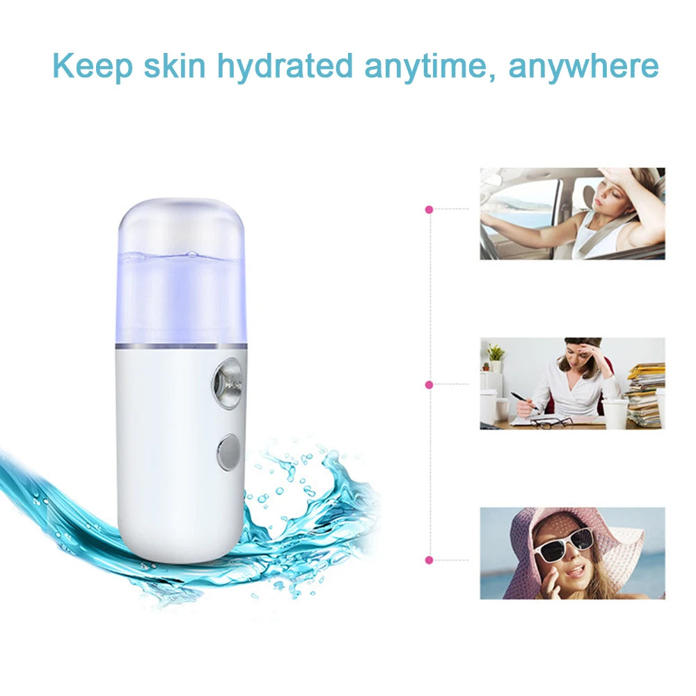 USB Mist Facial Sprayer  Humidifier Rechargeable Nebulizer