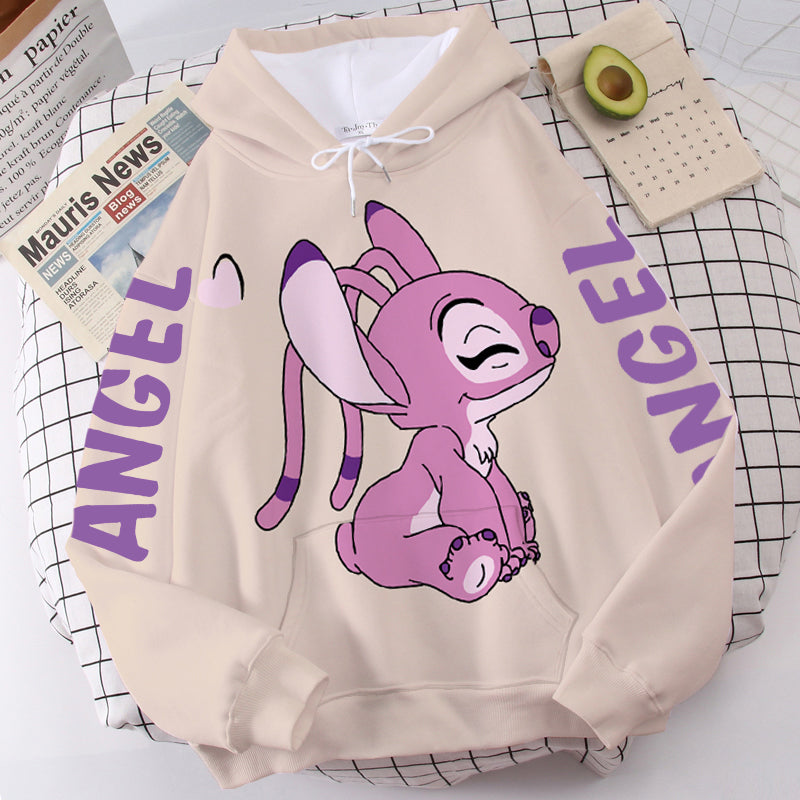 Disney Hoodie Fashion Stitch Angel Monster Letter