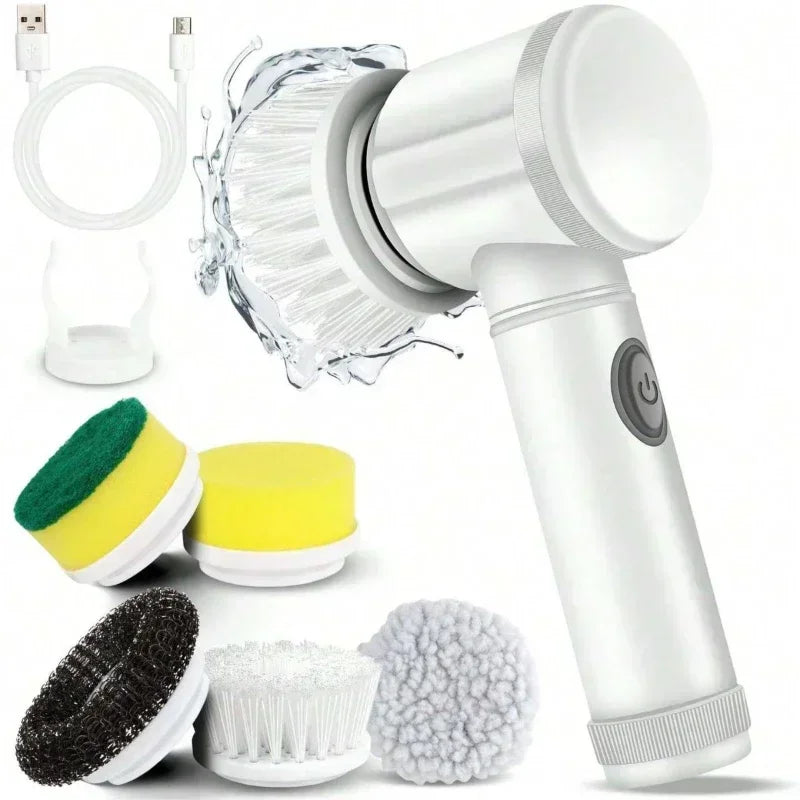 Electric Spin Scrubber With Replaceable Brush Heads Power