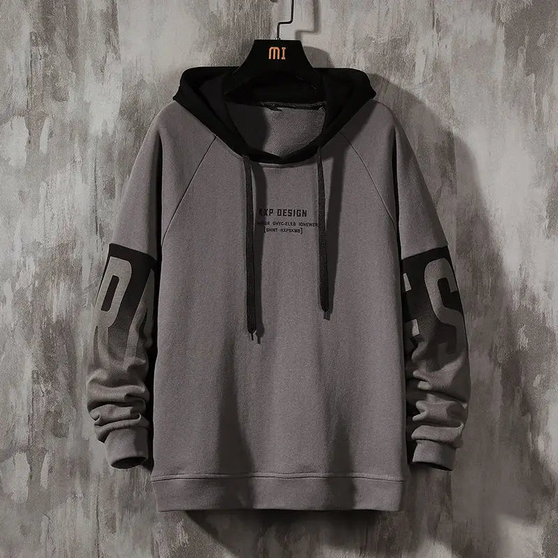 Male Clothes Hooded Green Loose  Hoodies