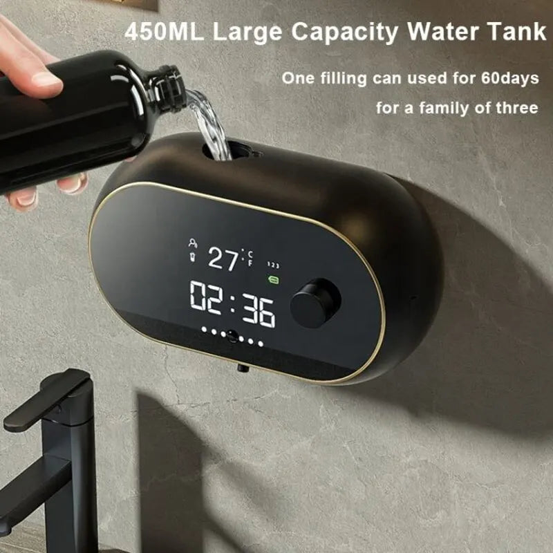 Creative Liquid Foam Soap Dispensers Time Temperature Display