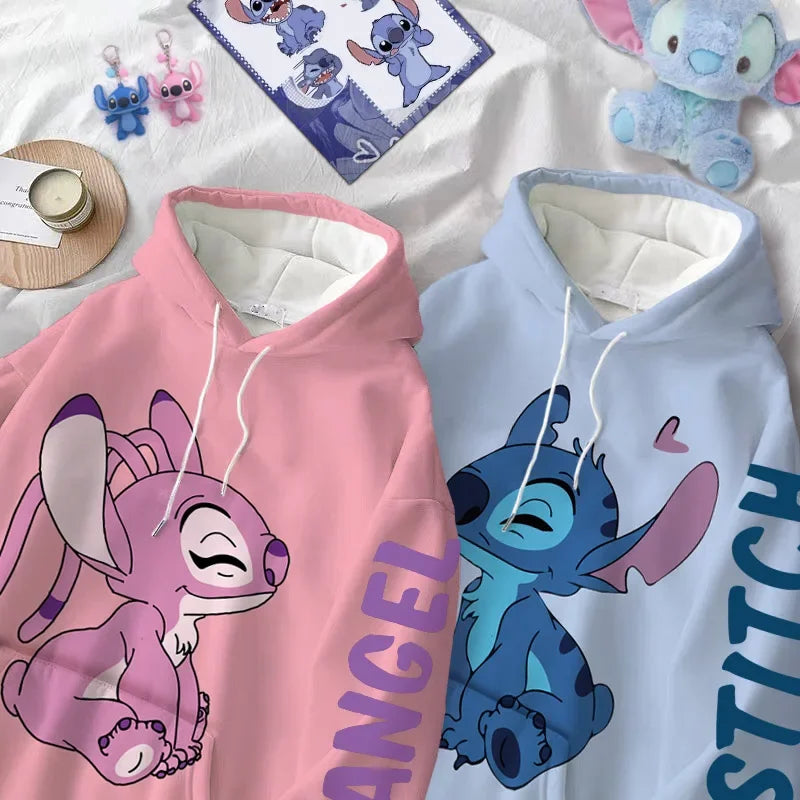 Disney Hoodie Fashion Stitch Angel Monster Letter