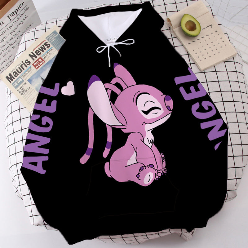 Disney Hoodie Fashion Stitch Angel Monster Letter