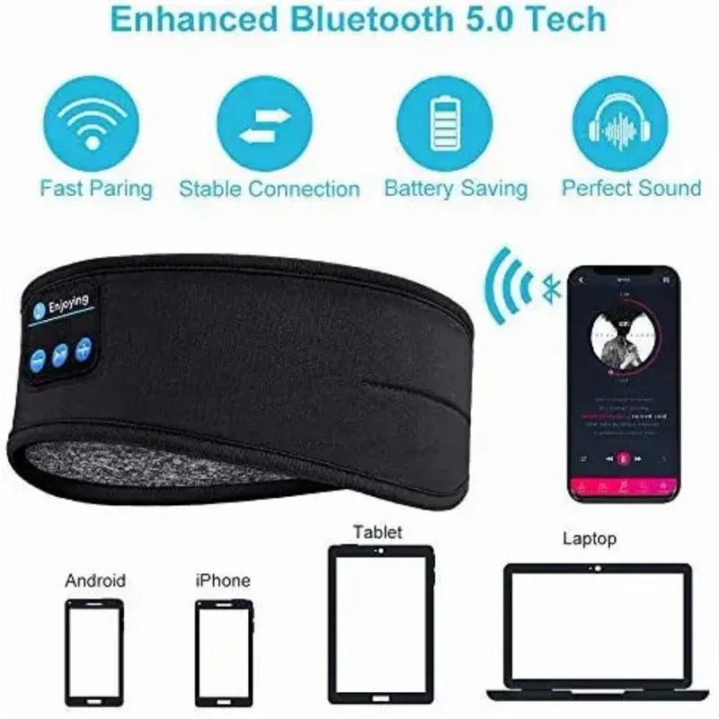 Bluetooth Sleeping Headphones Sports Headband Thin Soft