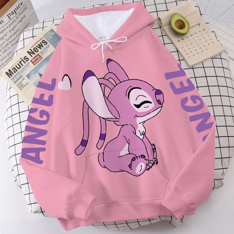 Disney Hoodie Fashion Stitch Angel Monster Letter