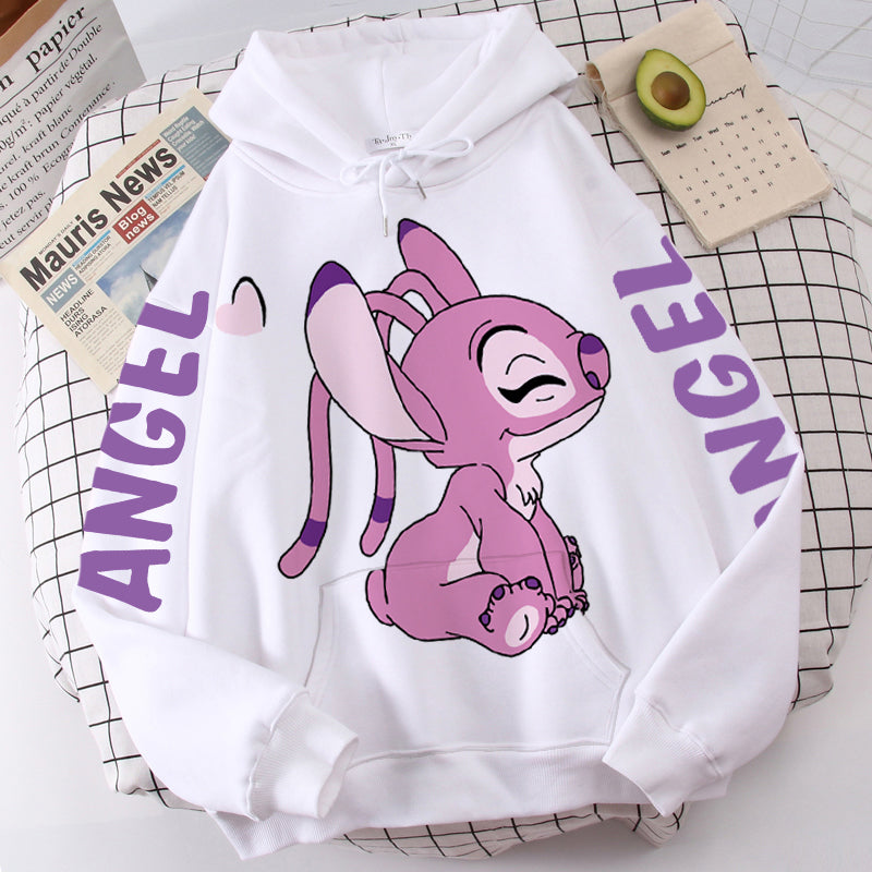 Disney Hoodie Fashion Stitch Angel Monster Letter