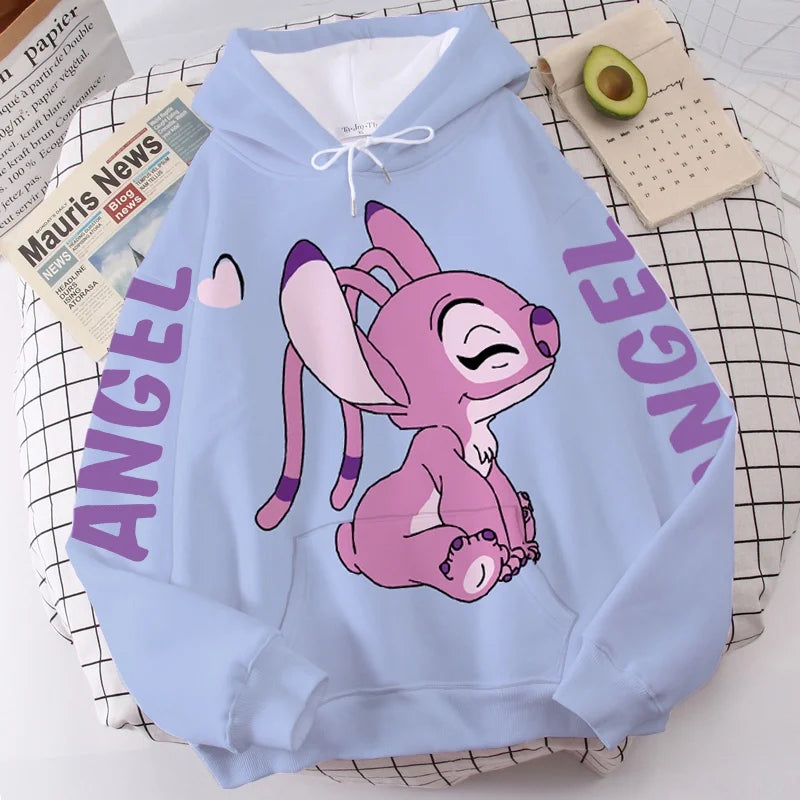 Disney Hoodie Fashion Stitch Angel Monster Letter